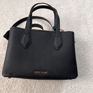 Anne Klein Agnes Black Structured Satchel Bag